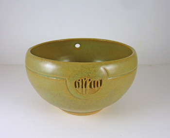 MJE-19-1 Mustard Green Bowl, "Gathering"